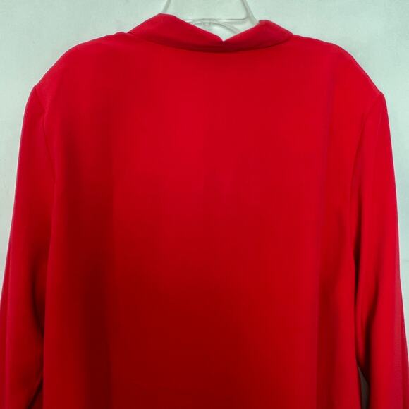 Christie & Jill Vintage Red Button Down Top Size 14 - Picture 7 of 11